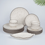 White Ceramic Speckled Dinner Set (Set of 19) - The Golden Theory