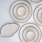 White Ceramic Speckled Dinner Set (Set of 19) - The Golden Theory