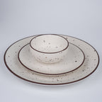White Ceramic Speckled Dinner Set (Set of 19) - The Golden Theory