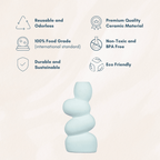 White Ceramic Stacked Stone Flower Vase - The Golden Theory