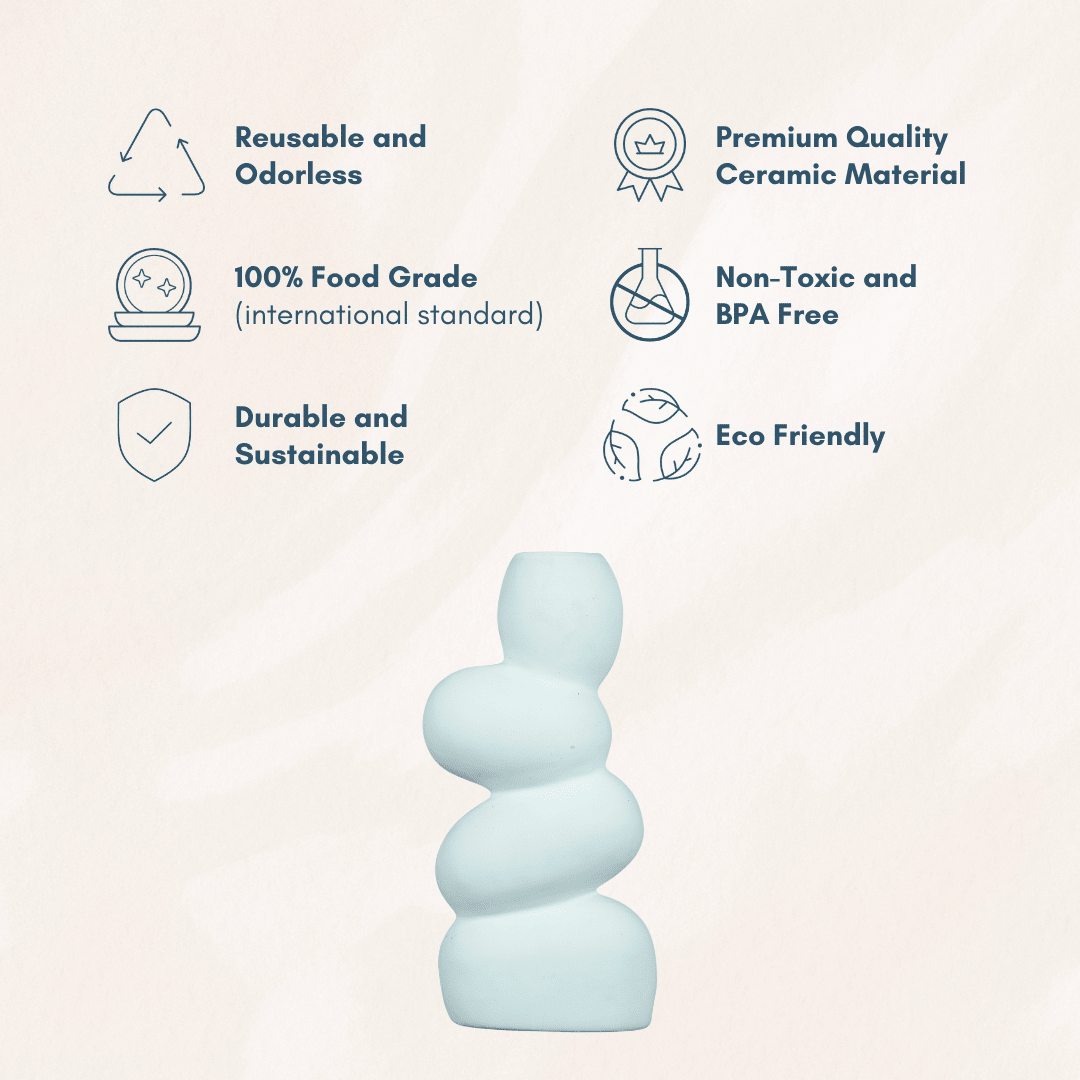 White Ceramic Stacked Stone Flower Vase - The Golden Theory