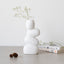 White Ceramic Stacked Stone Flower Vase - The Golden Theory