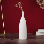 White Ceramic Vase with Narrow Neck - The Golden Theory