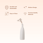 White Ceramic Vase with Narrow Neck - The Golden Theory