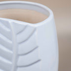 White Color Leaf Shaped Flower Vase