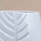 White Color Leaf Shaped Flower Vase