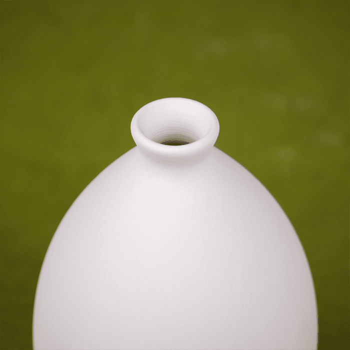 White Glass Vase with Teardrop Shape - The Golden Theory