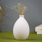 White Glass Vase with Teardrop Shape - The Golden Theory