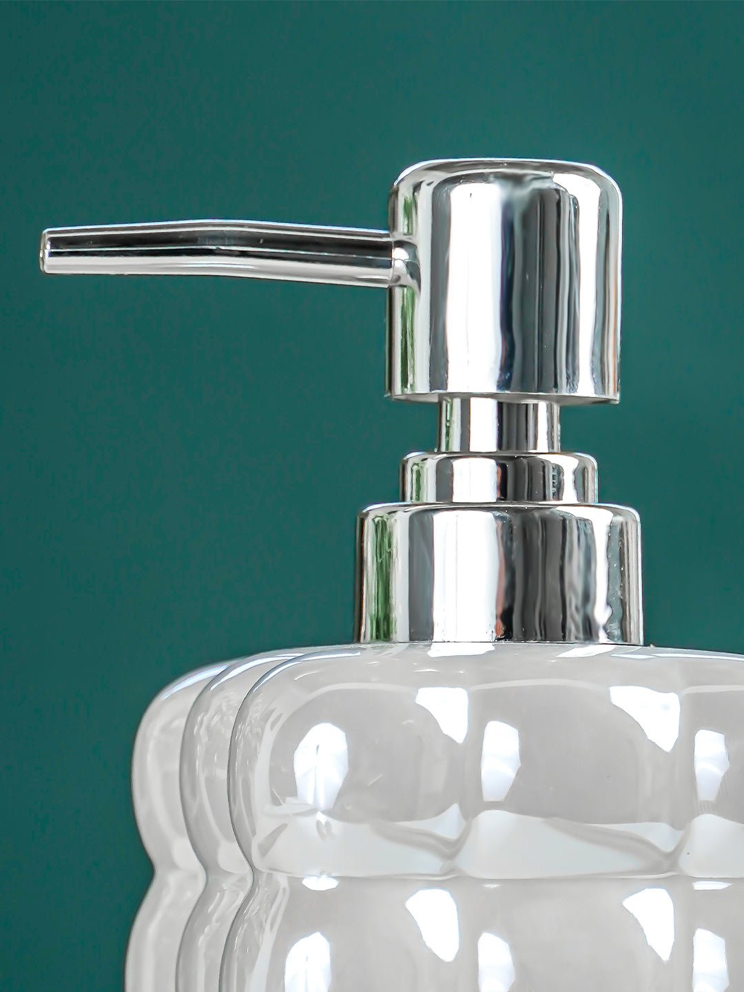White Glossy Cloud-Inspired Ceramic Soap Dispenser Secondary image