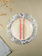 White & Gold Floral Table Mat with Botanical Illustration - The Golden Theory
