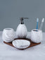 White Marble Art Bathroom Set – Luxurious Bath Accessories - The Golden Theory