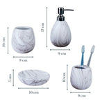 White Marble Art Bathroom Set – Luxurious Bath Accessories - The Golden Theory