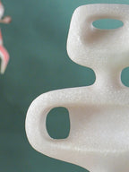 White Marble-Finish Abstract Hollow Sculpture - The Golden Theory