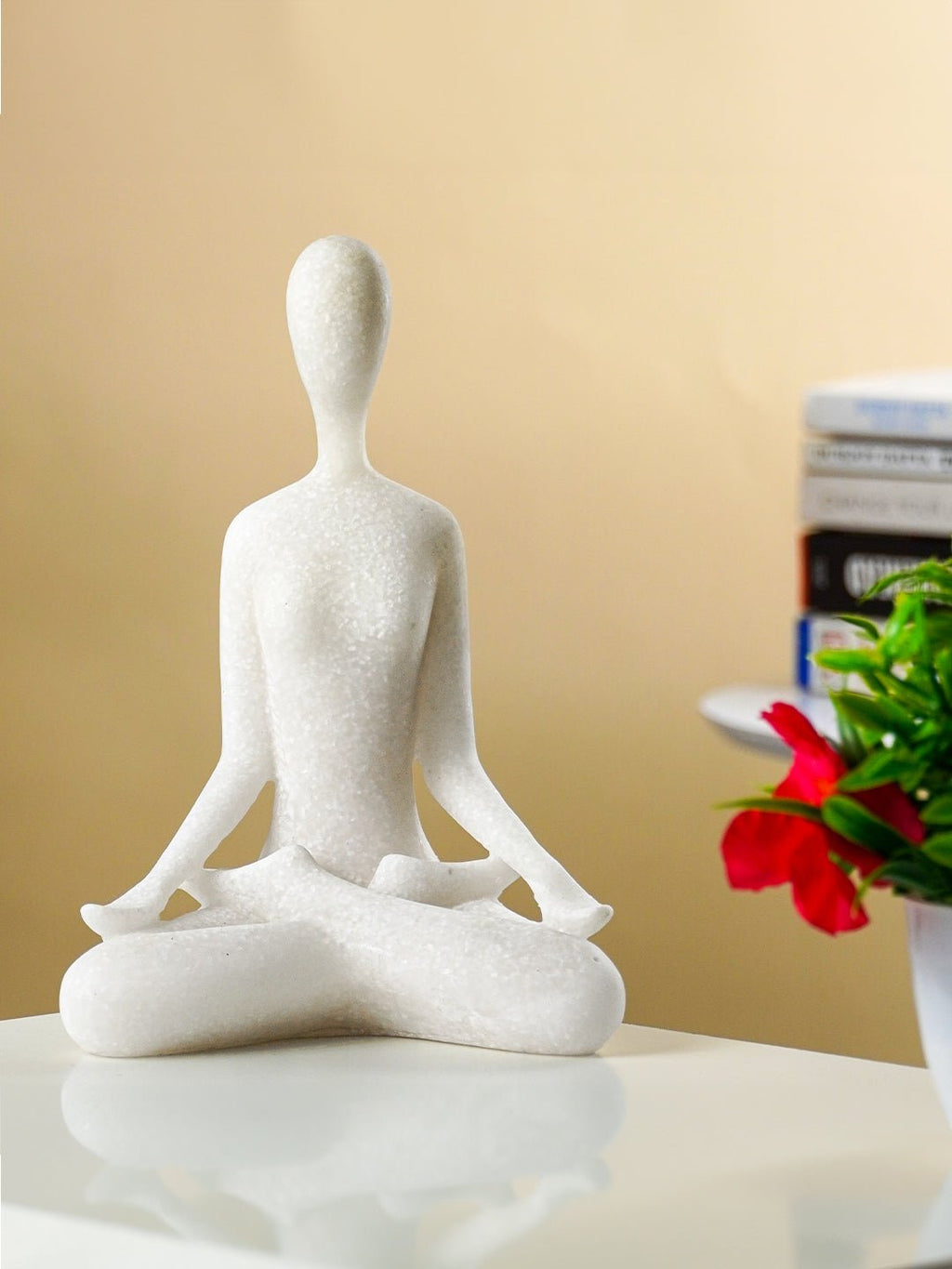 White Marble-Finish Meditative Yoga Figurine - The Golden Theory