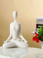 White Marble-Finish Meditative Yoga Figurine - The Golden Theory