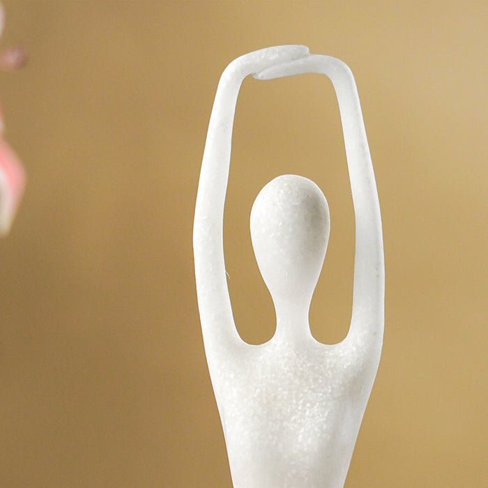 White Marble-Finish Resin Yoga Figurine - The Golden Theory