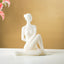 White Marble-Finish Sitting Woman Figurine - The Golden Theory