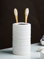 White Matte Ceramic Bathroom Set of 4 - The Golden Theory
