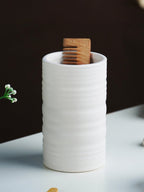 White Matte Ceramic Bathroom Set of 4 - The Golden Theory