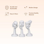 White Minimalist Face Sculptures - Set of 3 - The Golden Theory