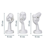 White Minimalist Face Sculptures - Set of 3 - The Golden Theory