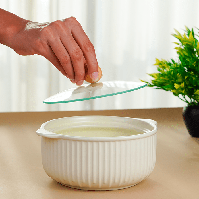 White Mist Ceramic Casserole - The Golden Theory