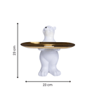 White Polar Bear Decorative Tray with Gold Plate - The Golden Theory