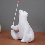 White Polar Bear Figurine with Pink Balloon - The Golden Theory