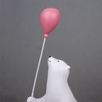 White Polar Bear Figurine with Pink Balloon - The Golden Theory
