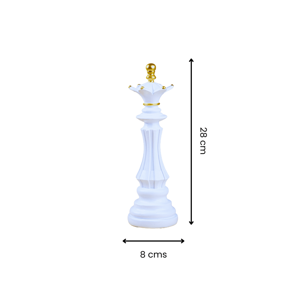 White Queen Chess Piece Sculpture - The Golden Theory