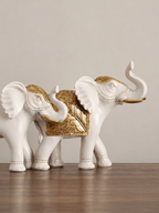 White Resin Elephant Family Figurine | Set of 3 - The Golden Theory