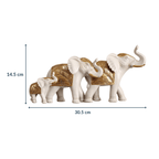 White Resin Elephant Family Figurine | Set of 3 - The Golden Theory