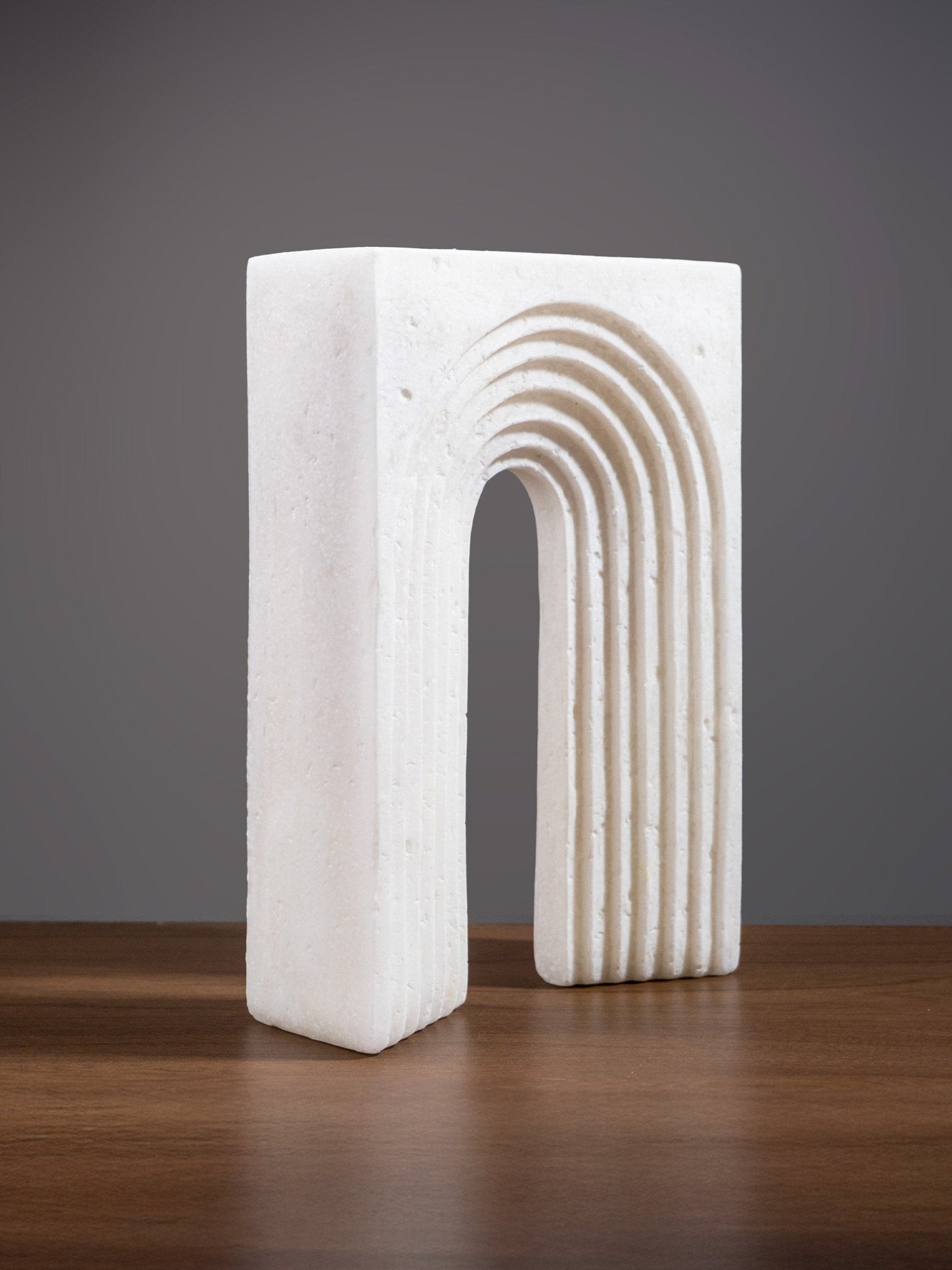 White Ribbed Arch Sculpture Secondary image