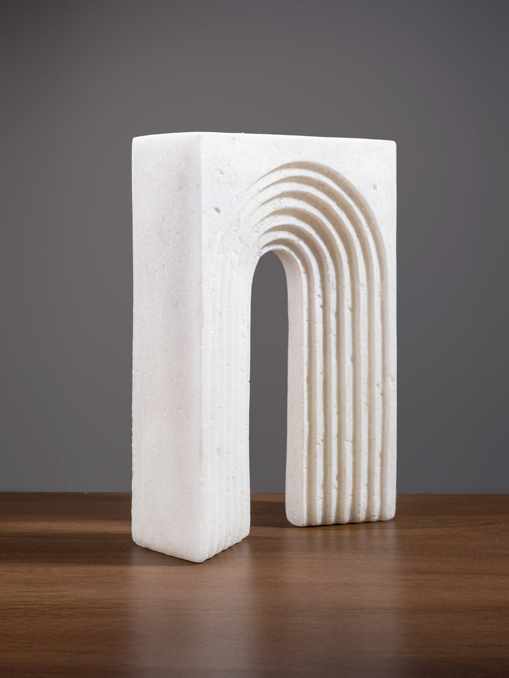 White Ribbed Arch Sculpture - The Golden Theory