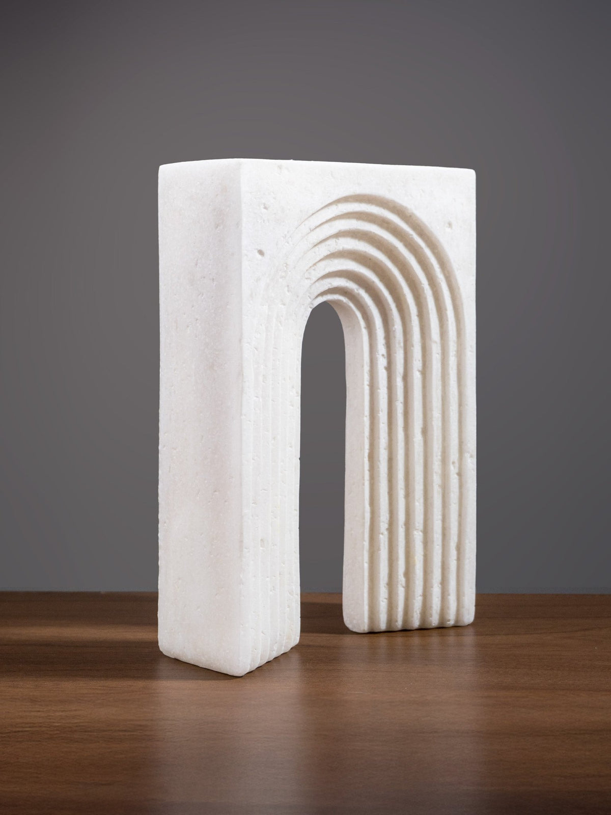 White Ribbed Arch Sculpture - The Golden Theory