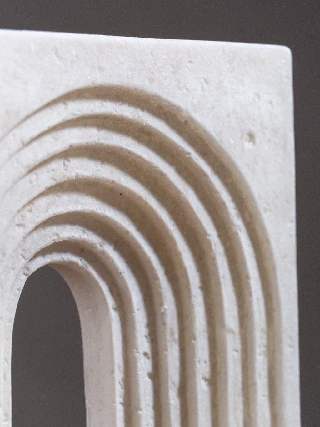 White Ribbed Arch Sculpture - The Golden Theory