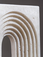 White Ribbed Arch Sculpture - The Golden Theory