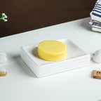 White Ribbed Ceramic Bathroom Set of 4 - The Golden Theory