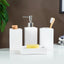 White Ribbed Ceramic Bathroom Set of 4 - The Golden Theory