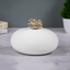 White Round Textured Vase - Unique Low Profile Design - The Golden Theory