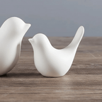 White Scandinavian Style Ceramic Bird | Set of 2 - The Golden Theory