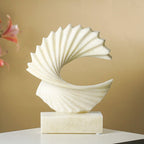 White Spiral Motion Sculpture Marble Finish - The Golden Theory