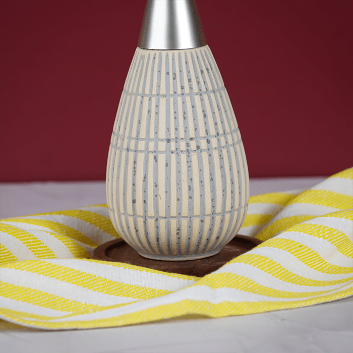 White Striped Ceramic Soap Dispenser - The Golden Theory