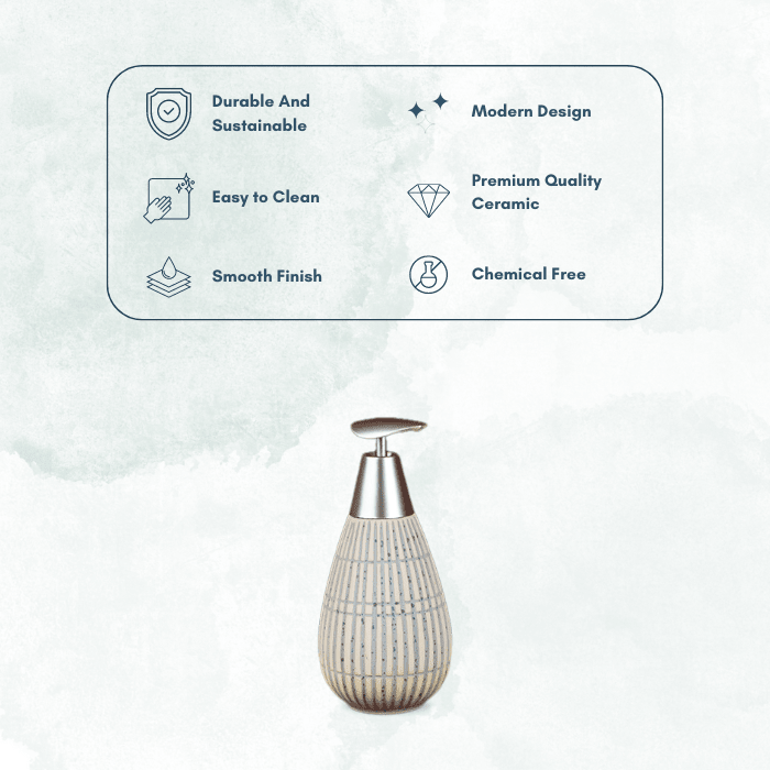 White Striped Ceramic Soap Dispenser - The Golden Theory