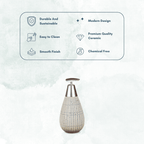 White Striped Ceramic Soap Dispenser - The Golden Theory