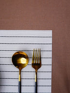 White Striped Table Mats | Set of 2,4,6 - The Golden Theory