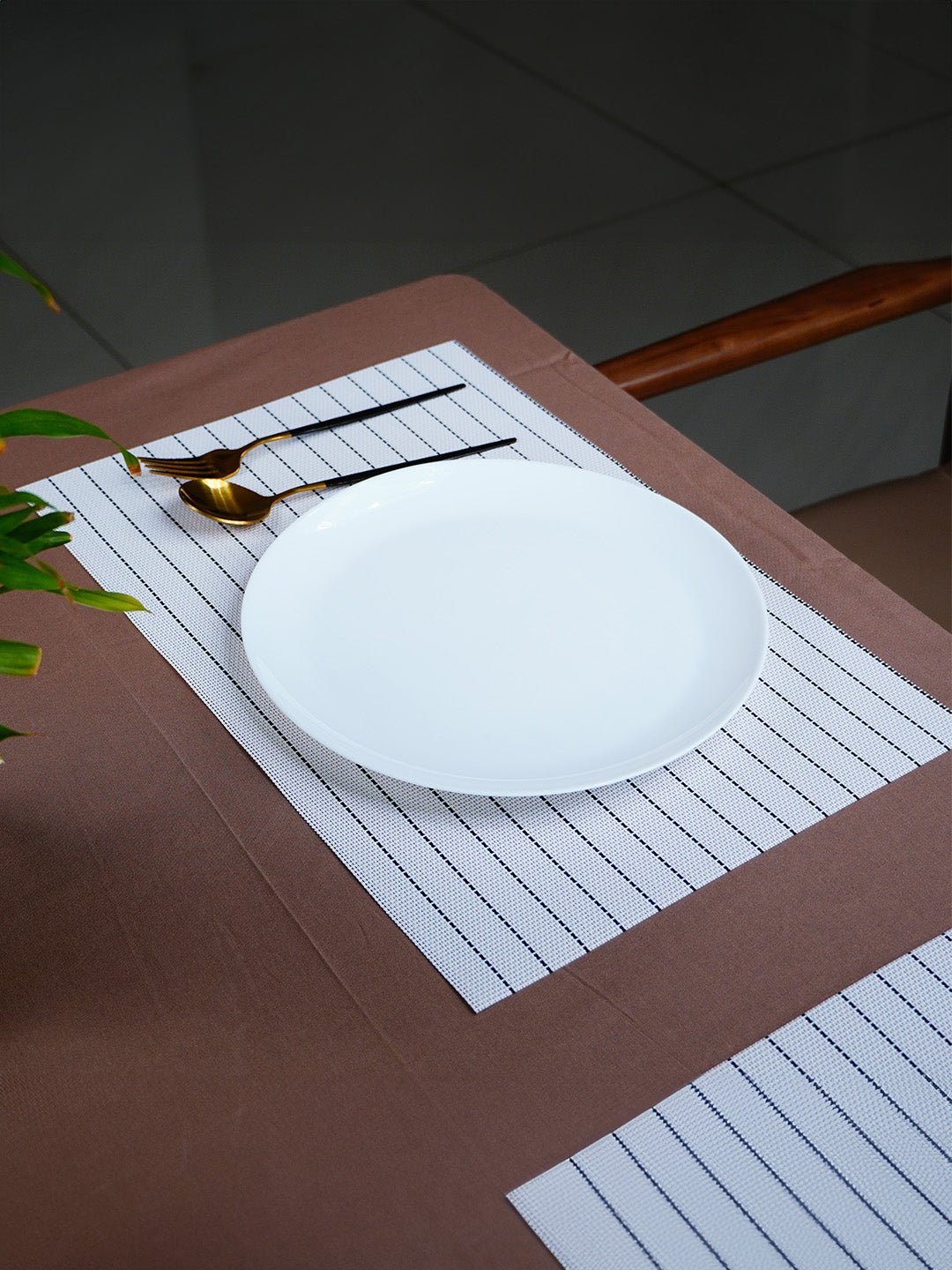 White Striped Table Mats | Set of 2,4,6 Secondary image