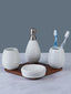 White Textured Bathroom Set – Minimalist Ceramic Bath Accessories - The Golden Theory