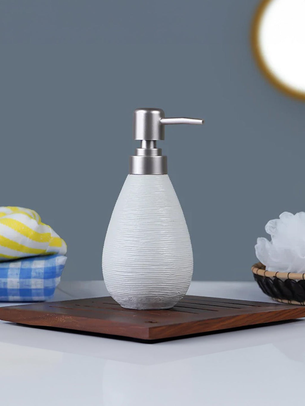 White Textured Bathroom Set – Minimalist Ceramic Bath Accessories - The Golden Theory