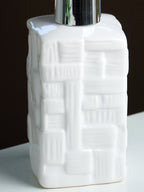 White Textured Ceramic Bathroom Set of 3 - The Golden Theory